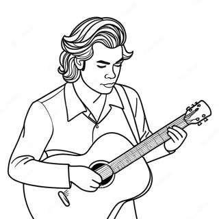Harry Styles Gitar Calarken Boyama Sayfasi 88340 28829