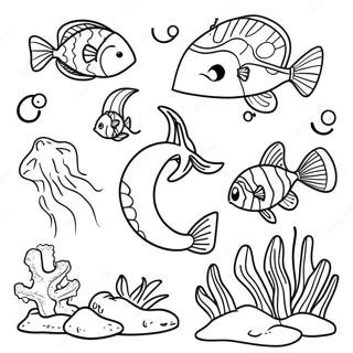 Renkli Okyanus Ekosistemi Boyama Sayfasi 88701 29105