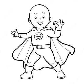 Caillou Super Kahraman Kostumu Boyama Sayfasi 88883 29255