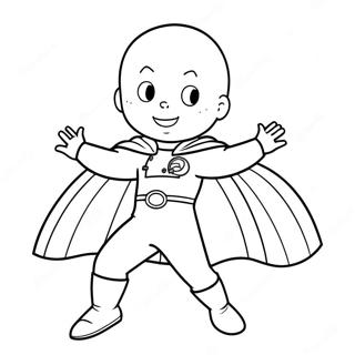 Caillou Super Kahraman Kostumu Boyama Sayfasi 88883 29256