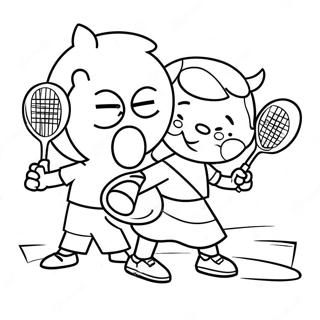 Mutlu Cocuklar Tenis Oynuyor Boyama Sayfasi 89190-29487