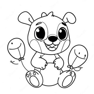 Balonlarla Mutlu Stitch Boyama Sayfasi 89550 29762