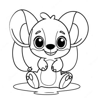 Balonlarla Mutlu Stitch Boyama Sayfasi 89550 29764