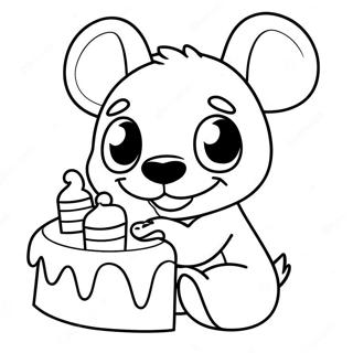 Oyunbaz Stitch Kek Yiyor Boyama Sayfasi 89551 29765