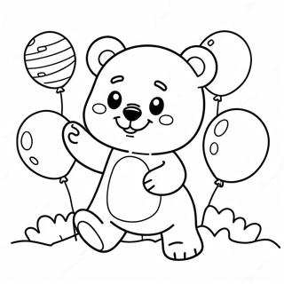 Sevimli Jole Ayicigi Ve Balonlar Boyama Sayfasi 90299-30340