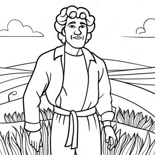 Renkli Tarlada Yusuf Boyama Sayfasi 90380-30409