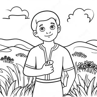 Renkli Tarlada Yusuf Boyama Sayfasi 90380-30412