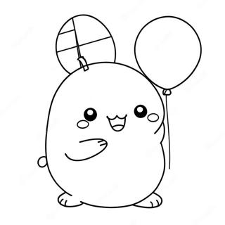 Balonlu Mutlu Molang Boyama Sayfasi 90918 30821