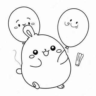 Balonlu Mutlu Molang Boyama Sayfasi 90918 30822