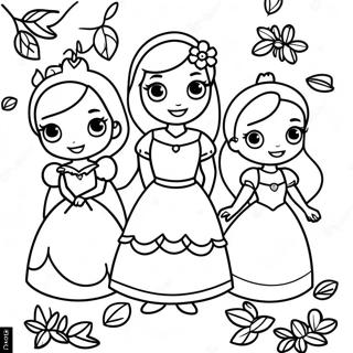 Buyulu Sonbahar Disney Prensesleri Boyama Sayfasi 91329 31212