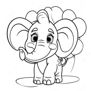 Komik Sarhos Fil Balonlarla Boyama Sayfasi 91406 31269