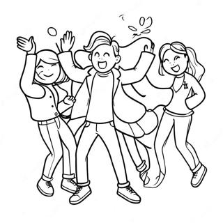 Komik Tik Tok Dans Hareketleri Boyama Sayfasi 91610-31432