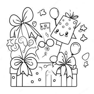 Eglenceli Mutlu Dogum Gunu Hediyeleri Boyama Sayfasi 91994 31739