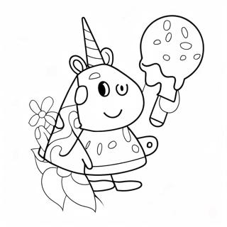 Renkli Dondurma Kulahiyla Peppa Pig Boyama Sayfasi 92246-31928