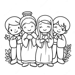 Sevimli Tum Azizler Gunu Boyama Sayfasi 93277-32729