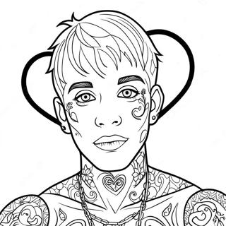 Kalp Dovmeli Lil Peep Boyama Sayfasi 94409 33817