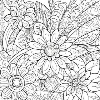 Ayrintili Rahatlatici Cicek Desenleri Boyama Sayfasi 94516-33755