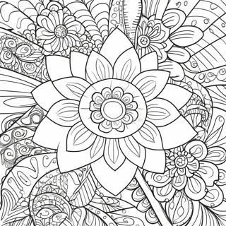 Ayrintili Rahatlatici Cicek Desenleri Boyama Sayfasi 94516-33893