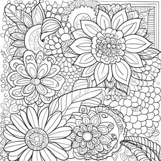 Ayrintili Rahatlatici Cicek Desenleri Boyama Sayfasi 94516-33895