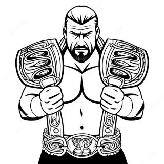 Epik Triple H Iki Kemeri Tutan Boyama Sayfasi 94541-33911