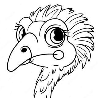 Renkli Tuyleri Olan Devekusu Boyama Sayfasi 94720 34046