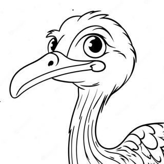 Renkli Tuyleri Olan Devekusu Boyama Sayfasi 94720 34047