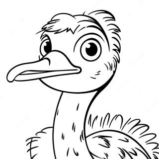 Renkli Tuyleri Olan Devekusu Boyama Sayfasi 94720 34048