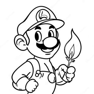 Luigi Ates Cicegi Tutuyor Boyama Sayfasi 9489 2715