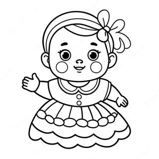 Renkli Elbise Icindeki Bebek Canli Boyama Sayfasi 95082 34331