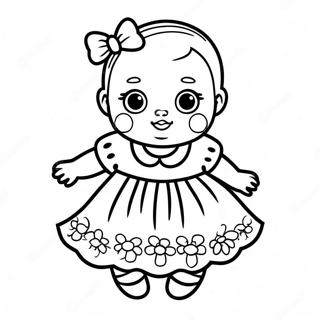 Renkli Elbise Icindeki Bebek Canli Boyama Sayfasi 95082 34332