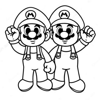 Renkli Mario Ve Luigi Macerasi Boyama Sayfasi 95233-34444