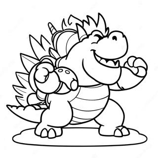 Heyecan Verici Bowser Savasi Sahnesi Boyama Sayfasi 95235-34450