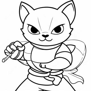 Siddetli Kedi Ninja Boyama Sayfasi 95464 34631