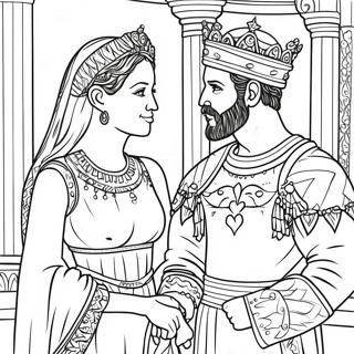 Esther Ve Kral Xerxes Boyama Sayfasi 95489-34649