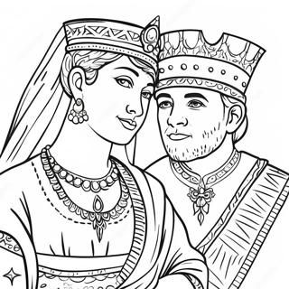 Esther Ve Kral Xerxes Boyama Sayfasi 95489-34650