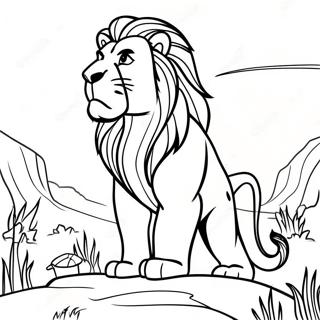 Mufasa Gururla Duran Boyama Sayfasi 95898 35011