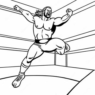 Wwe Gurescisinin Rakibinin Uzerine Ziplamasi Boyama Sayfasi 96233 35260