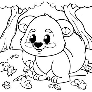 Grizzy Ve Lemmingler Bir Ormanda Boyama Sayfasi 96390-35385