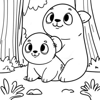 Grizzy Ve Lemmingler Bir Ormanda Boyama Sayfasi 96390-35386