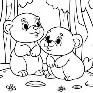 Grizzy Ve Lemmingler Bir Ormanda Boyama Sayfasi 96390-35388