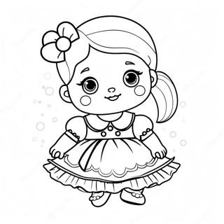 Elbiseli Sevimli Bebek Oyuncak Boyama Sayfasi 96442 35428