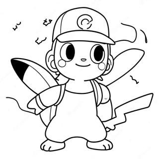 Ash Ketchum Ve Pikachu Boyama Sayfasi 96594 35540