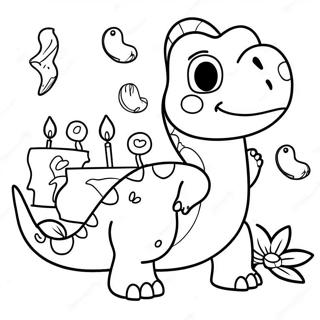 Mutlu Dogum Gunu Dinozor Boyama Sayfasi 96799 35863
