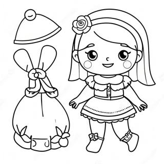 Aksesuarlari Ile Sevimli Kagit Bebek Boyama Sayfasi 96955-35990