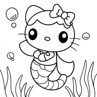 Macera Dolu Hello Kitty Deniz Kizi Su Altinda Boyama Sayfasi 97519-36425