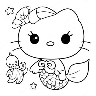 Oyunbaz Hello Kitty Deniz Kizi Arkadaslari Ile Boyama Sayfasi 97520 36432