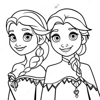 Buz Kralicesi Kiz Kardesler Boyama Sayfasi 97544 36443