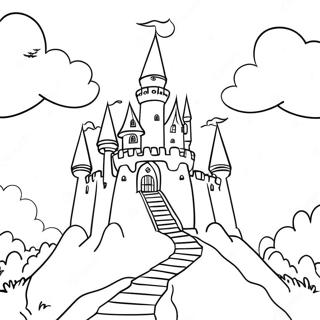 Bir Tepede Sihirli Kale Boyama Sayfasi 97753 36747