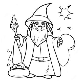 Cazibeli Buyucu Buyu Yaparken Boyama Sayfasi 97754-36706