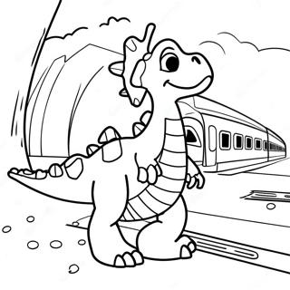 Dinozor Treni Istasyonu Boyama Sayfasi 98909-37651